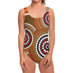 Australian Aboriginal Dot Print One Piece Swimsuit