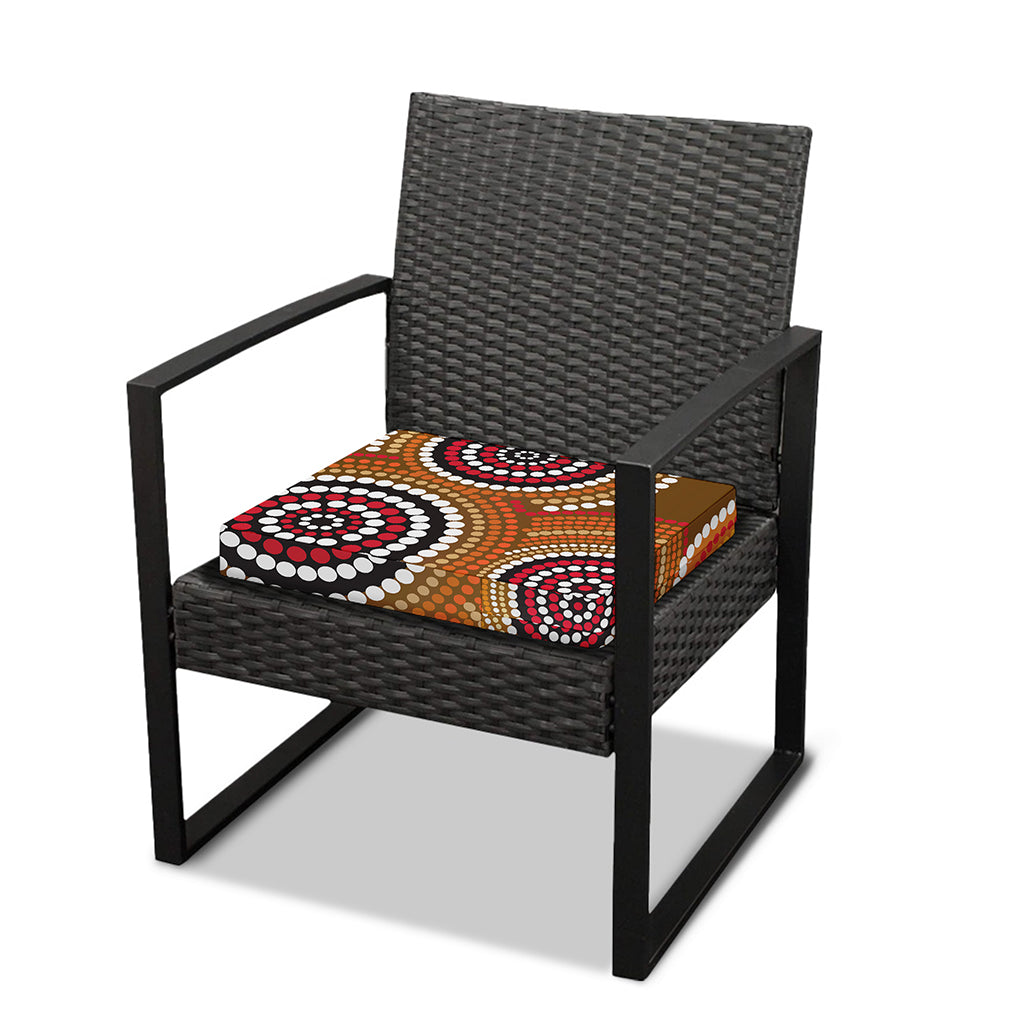 Australian Aboriginal Dot Print Outdoor Seat Cushion Cover
