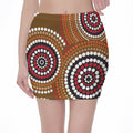 Australian Aboriginal Dot Print Pencil Mini Skirt