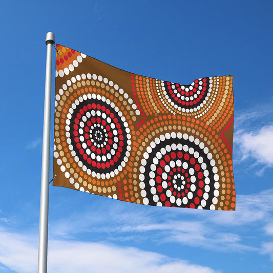 Australian Aboriginal Dot Print Polyester Flag