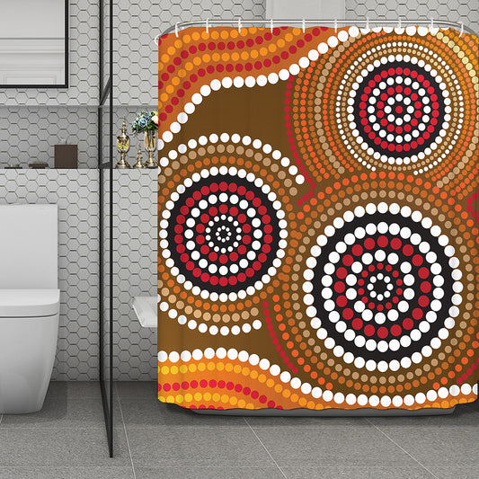 Australian Aboriginal Dot Print Polyester Shower Curtain