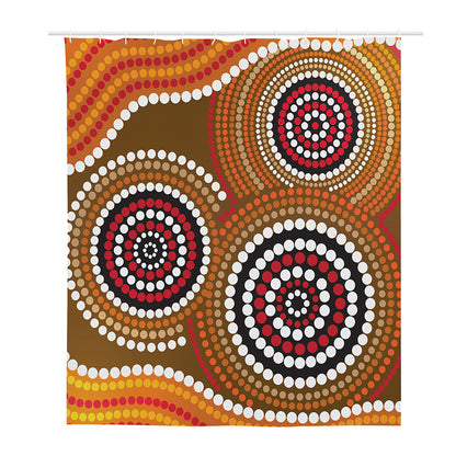 Australian Aboriginal Dot Print Polyester Shower Curtain