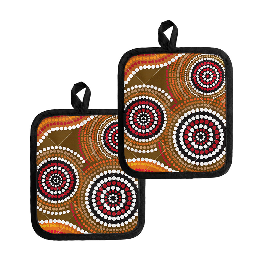 Australian Aboriginal Dot Print Pot Holders