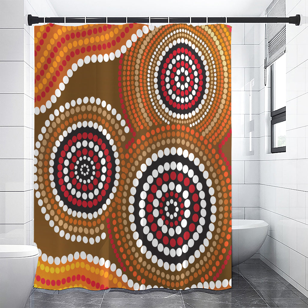 Australian Aboriginal Dot Print Premium Shower Curtain