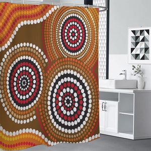 Australian Aboriginal Dot Print Premium Shower Curtain