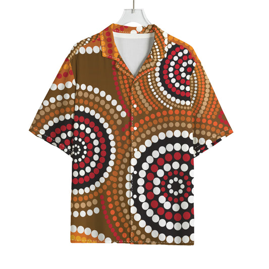 Australian Aboriginal Dot Print Rayon Hawaiian Shirt