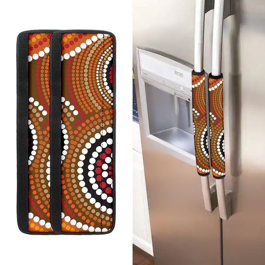 Australian Aboriginal Dot Print Refrigerator Handle Covers