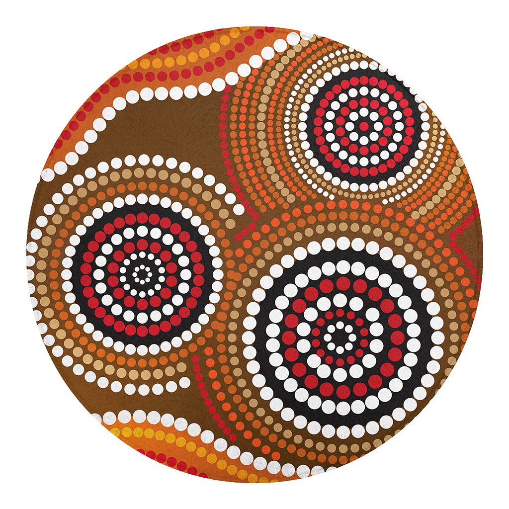 Australian Aboriginal Dot Print Round Blanket