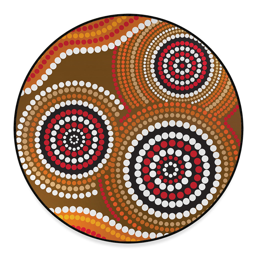 Australian Aboriginal Dot Print Round Floor Mat