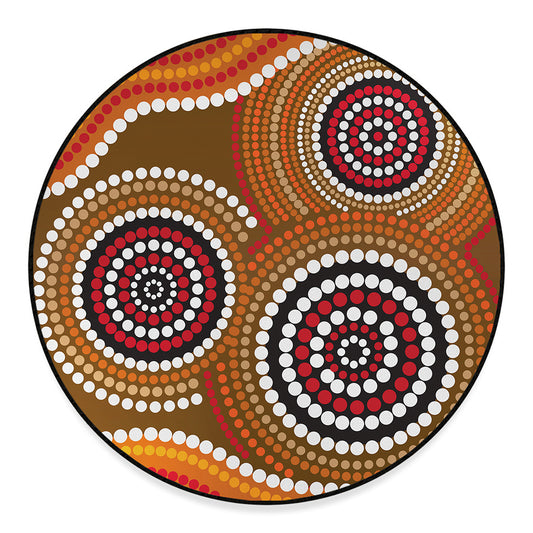 Australian Aboriginal Dot Print Round Floor Mat