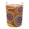 Australian Aboriginal Dot Print Round Laundry Basket
