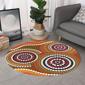 Australian Aboriginal Dot Print Round Rug