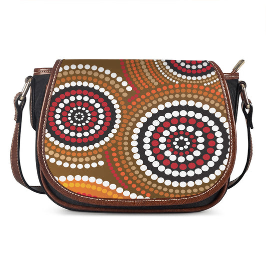 Australian Aboriginal Dot Print Saddle Bag