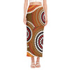 Australian Aboriginal Dot Print Side Slit Maxi Skirt