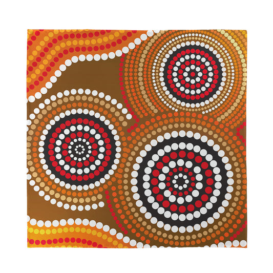 Australian Aboriginal Dot Print Silk Bandana
