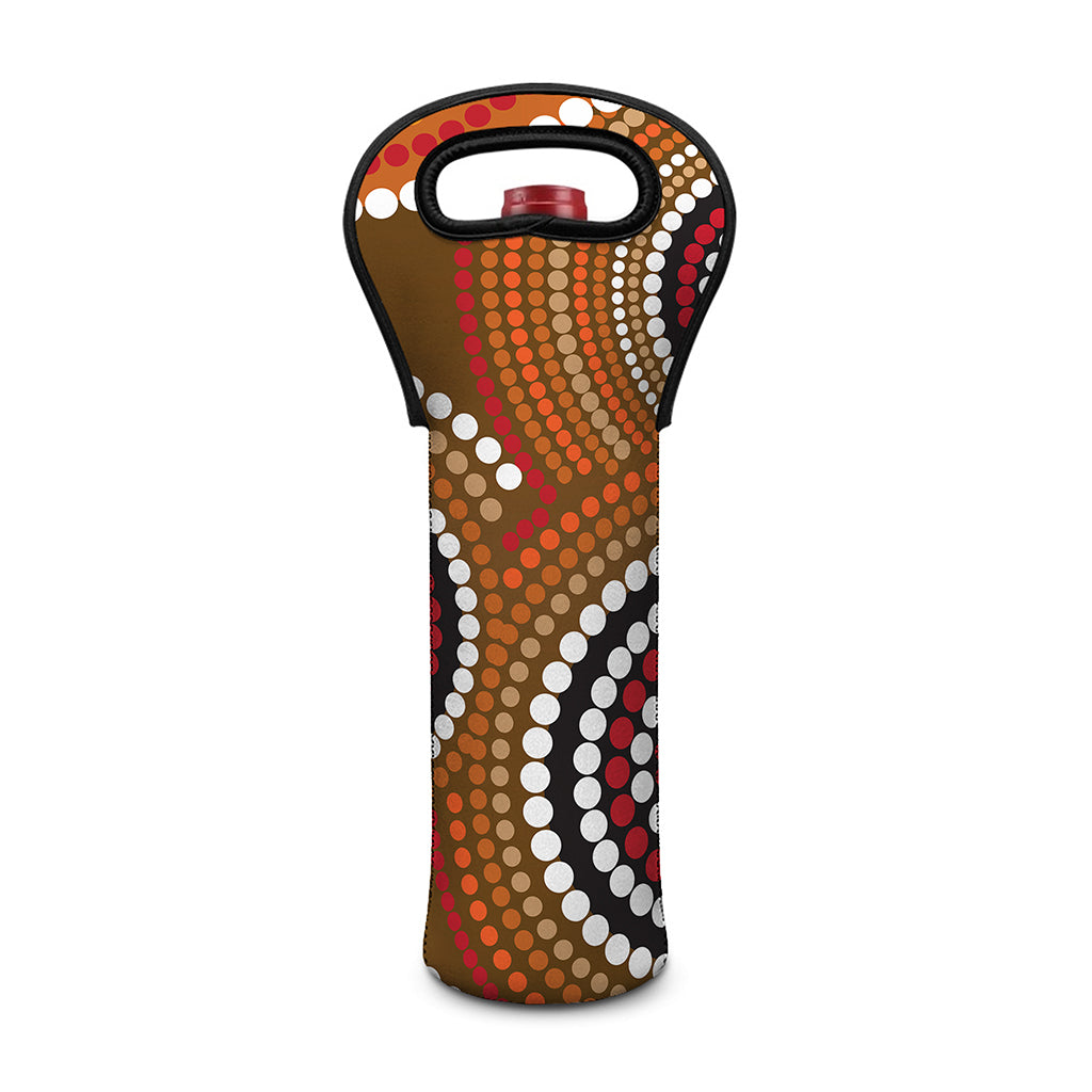 Australian Aboriginal Dot Print Single Neoprene Wine Tote