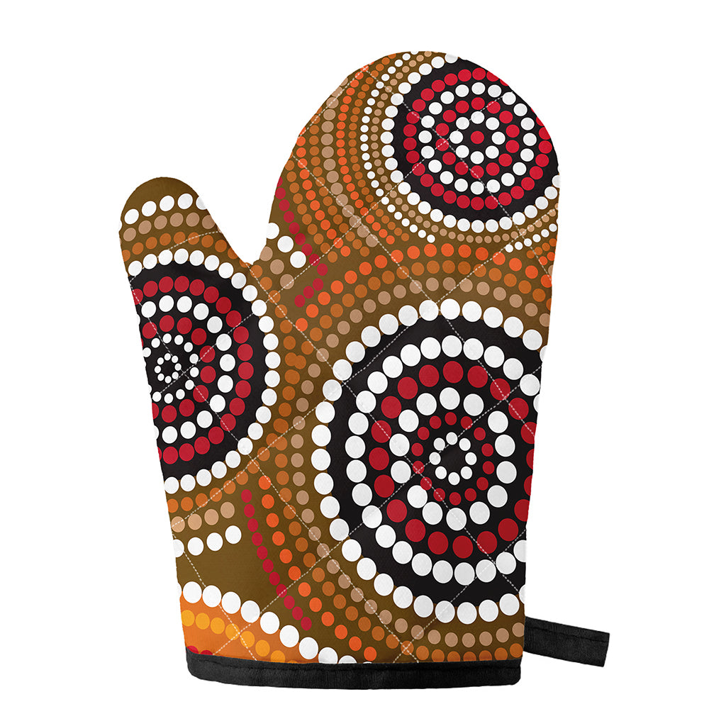 Australian Aboriginal Dot Print Single Oven Mitt