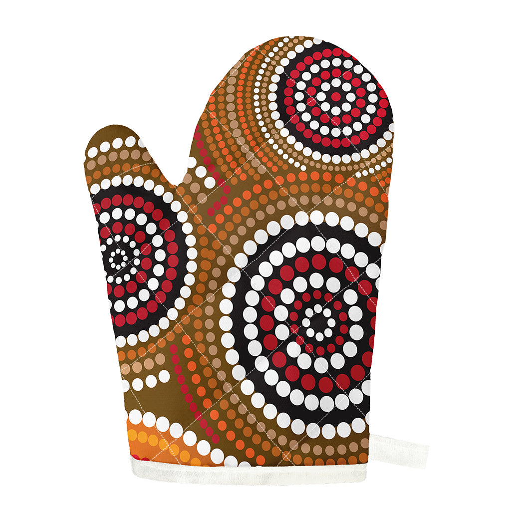 Australian Aboriginal Dot Print Single Oven Mitt
