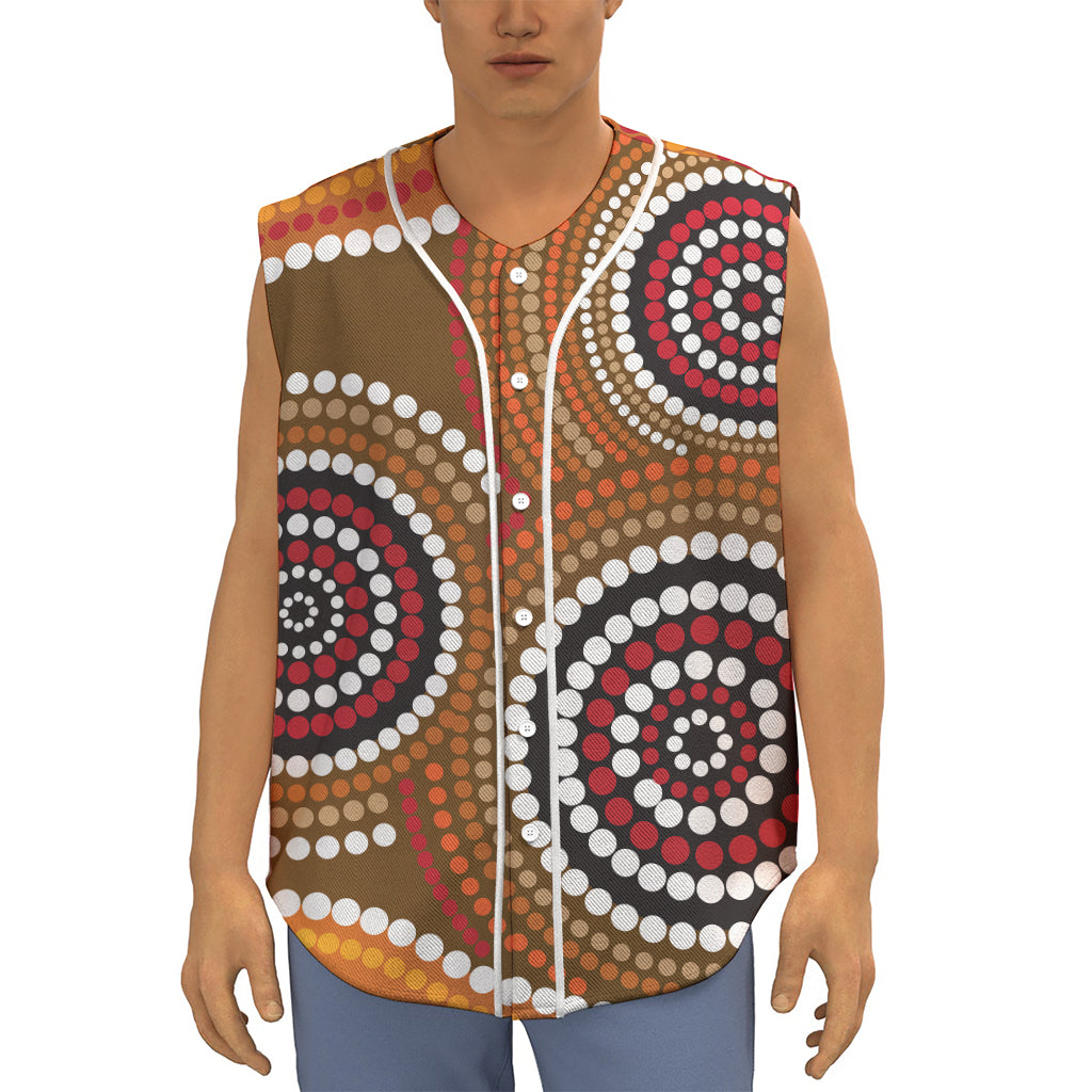 Australian Aboriginal Dot Print Sleeveless Baseball Jersey