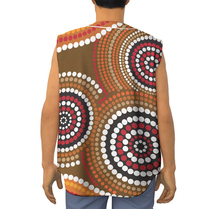 Australian Aboriginal Dot Print Sleeveless Baseball Jersey
