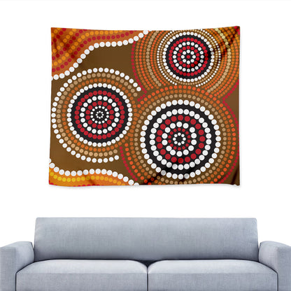 Australian Aboriginal Dot Print Tapestry