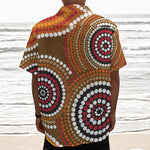 Australian Aboriginal Dot Print Textured Short Sleeve Shirt