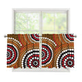 Australian Aboriginal Dot Print Tier Curtains