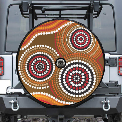 Australian Aboriginal Dot Print Tire Cover With Camera Hole