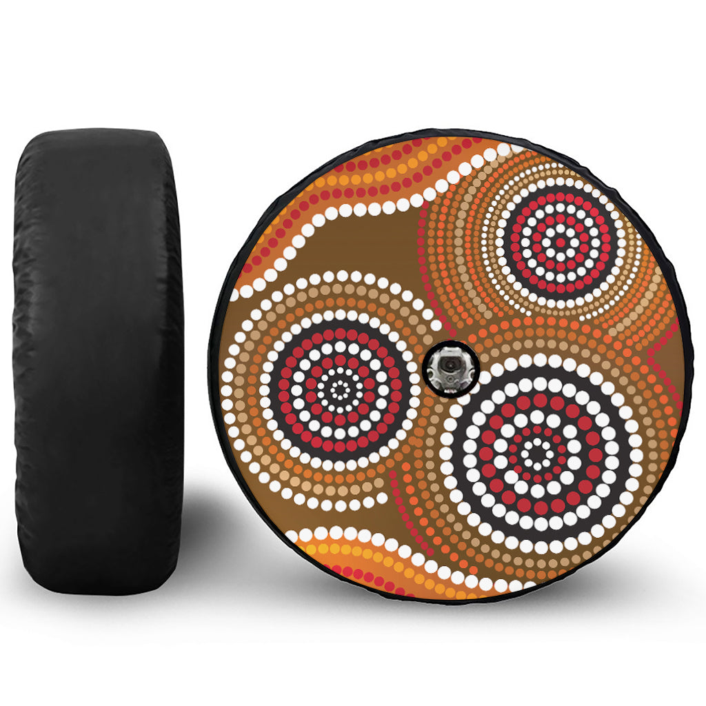 Australian Aboriginal Dot Print Tire Cover With Camera Hole