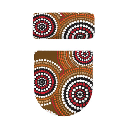 Australian Aboriginal Dot Print Toilet Lid And Tank Cover Set