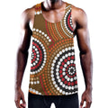 Australian Aboriginal Dot Print Men's Workout Tank Top