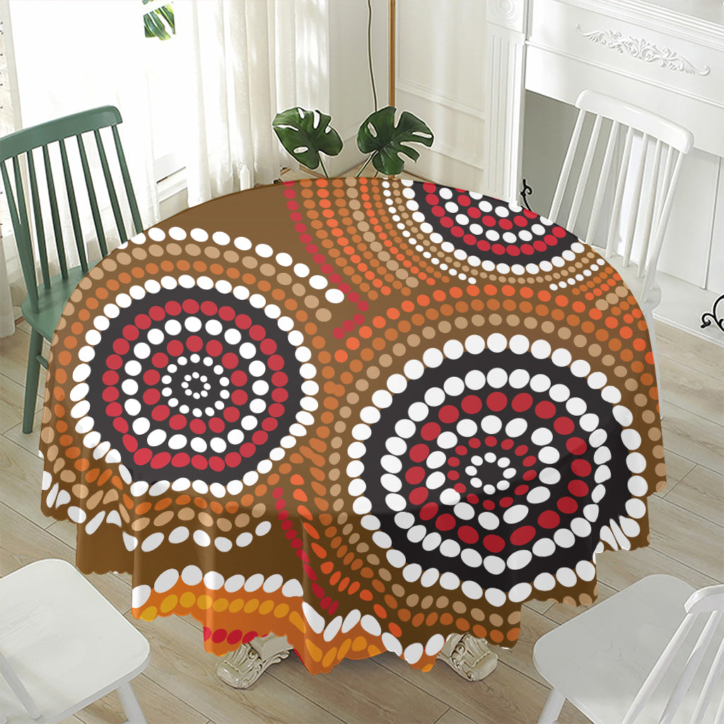 Australian Aboriginal Dot Print Waterproof Round Tablecloth