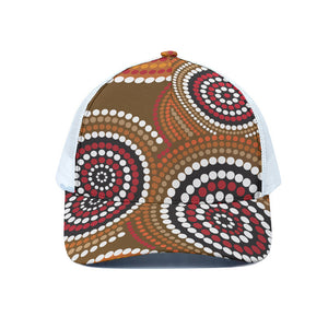 Australian Aboriginal Dot Print White Mesh Trucker Cap