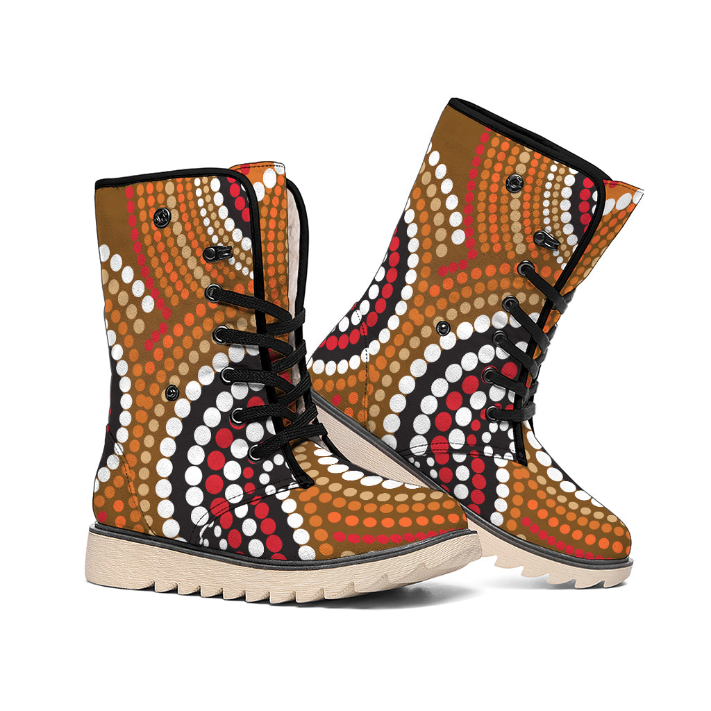 Australian Aboriginal Dot Print Winter Boots