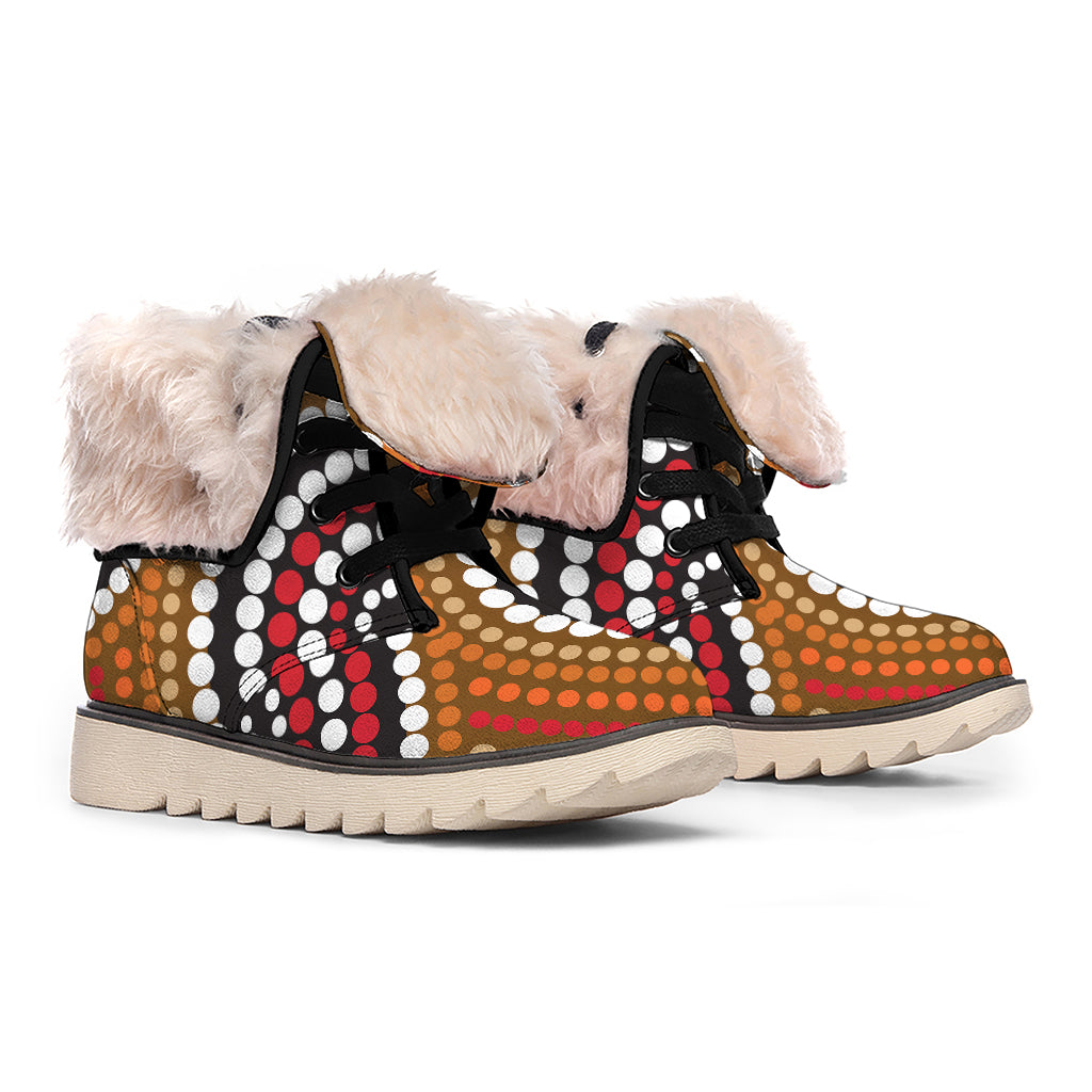 Australian Aboriginal Dot Print Winter Boots