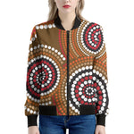 Australian Aboriginal Dot Print Women's Bomber Jacket