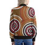 Australian Aboriginal Dot Print Women's Bomber Jacket