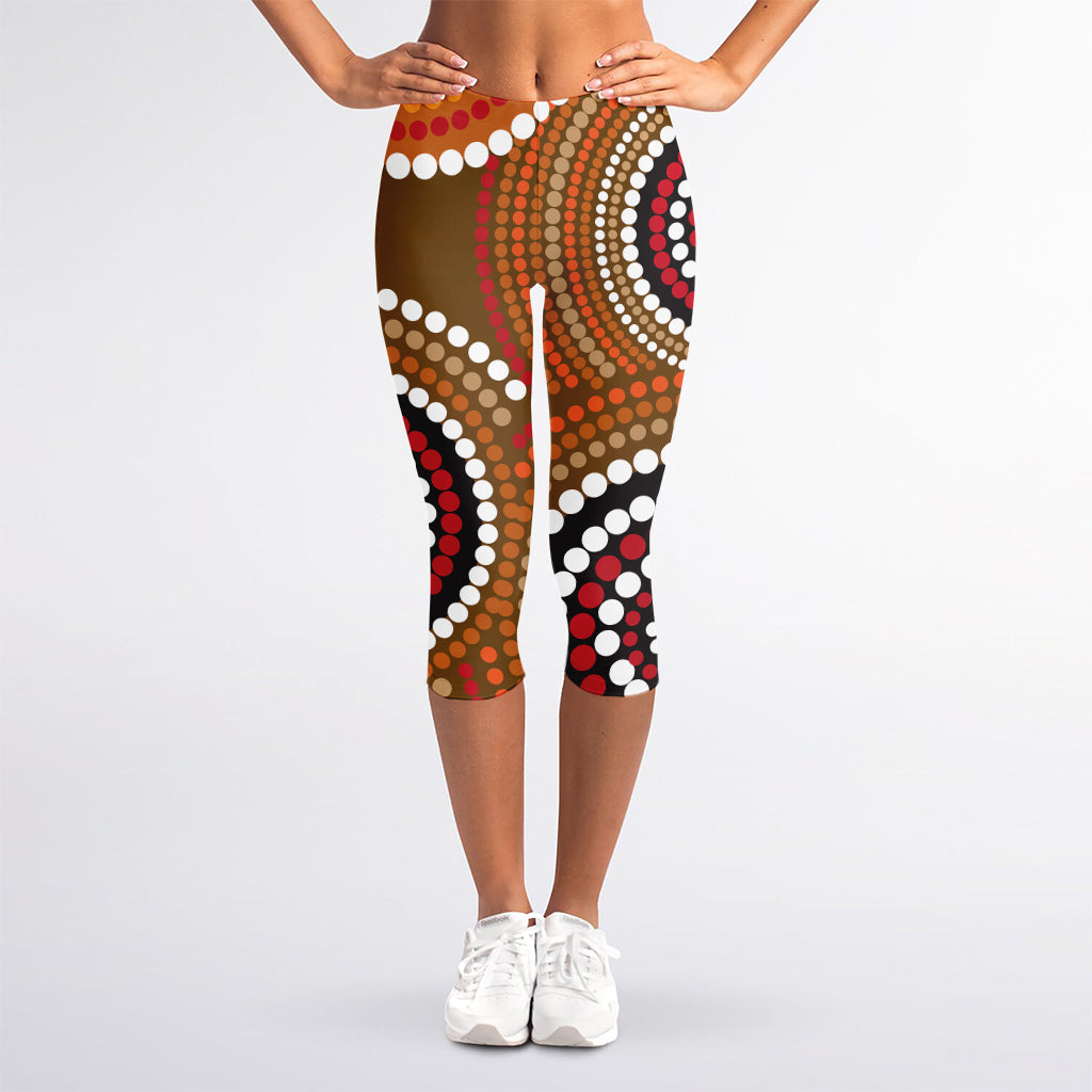 Australian Aboriginal Dot Print Women's Capri Leggings