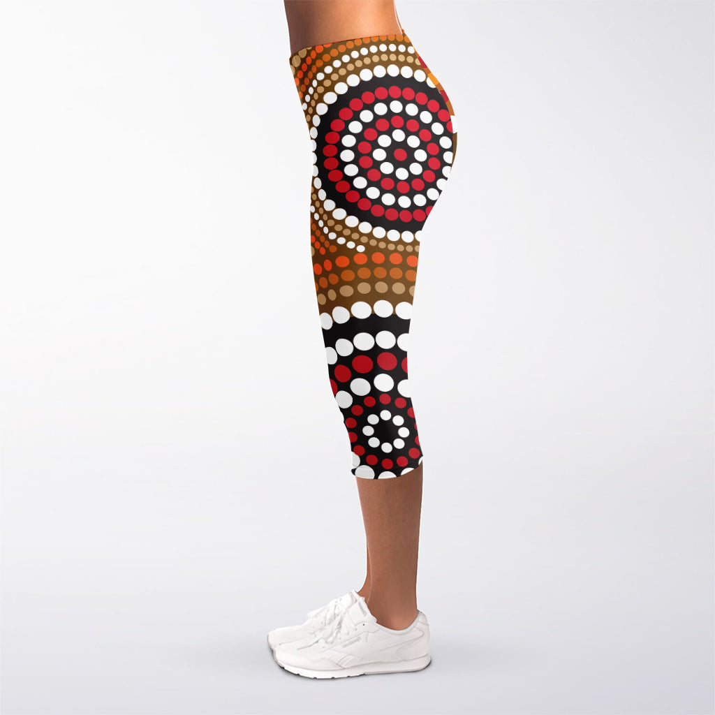 Australian Aboriginal Dot Print Women's Capri Leggings