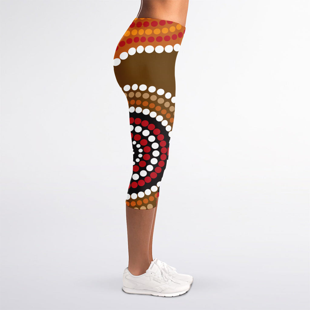 Australian Aboriginal Dot Print Women's Capri Leggings