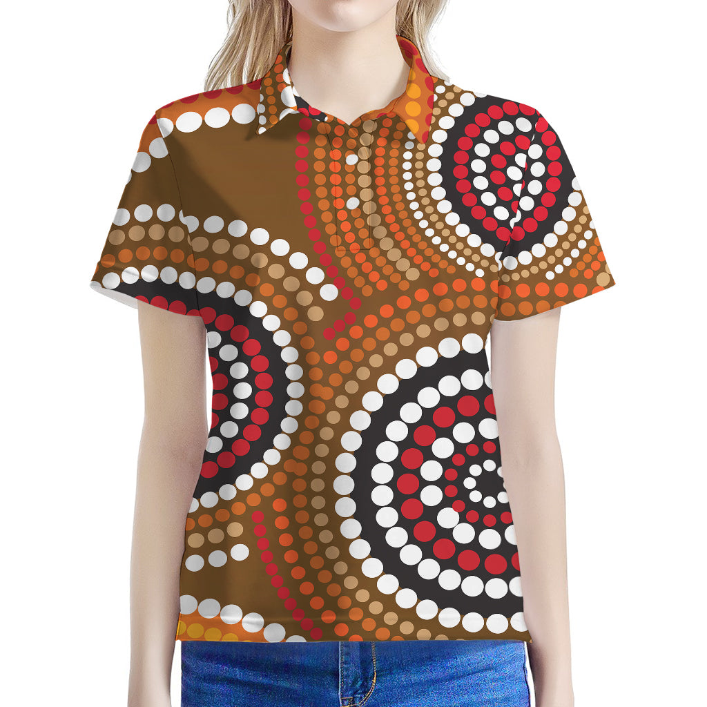 Australian Aboriginal Dot Print Women's Polo Shirt