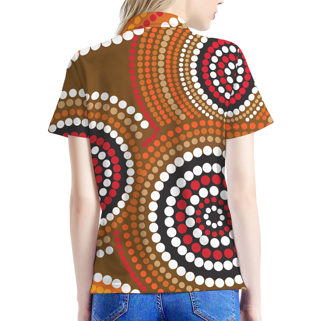 Australian Aboriginal Dot Print Women's Polo Shirt