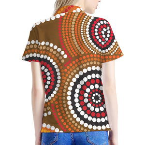 Australian Aboriginal Dot Print Women's Polo Shirt