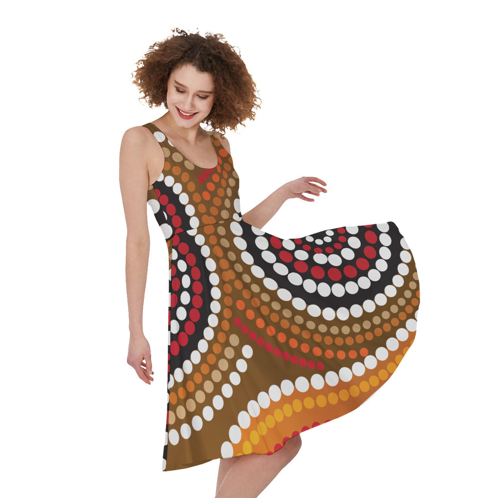 Australian Aboriginal Dot Print Women's Sleeveless Dress