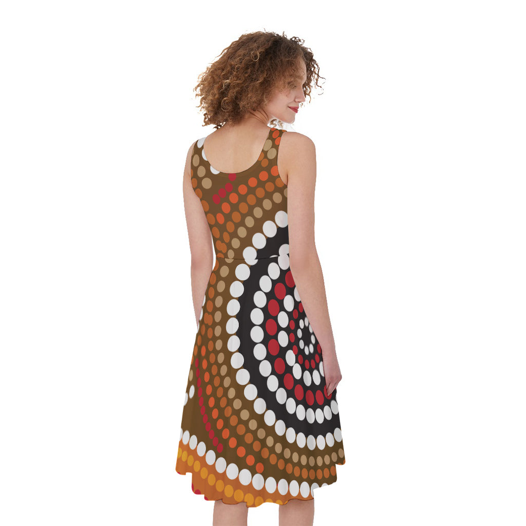 Australian Aboriginal Dot Print Women's Sleeveless Dress