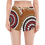 Australian Aboriginal Dot Print Women's Split Running Shorts