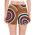 Australian Aboriginal Dot Print Women's Split Running Shorts