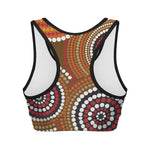 Australian Aboriginal Dot Print Women's Sports Bra