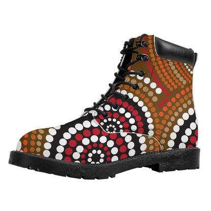 Australian Aboriginal Dot Print Work Boots