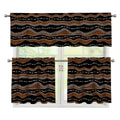 Australian Aboriginal Indigenous Print 3 Piece Kitchen Curtains